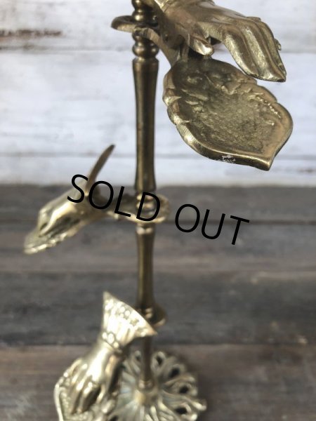 画像6: Vintage Brass Gloved Hand Clip Stand JAPAN (J206) (6)
