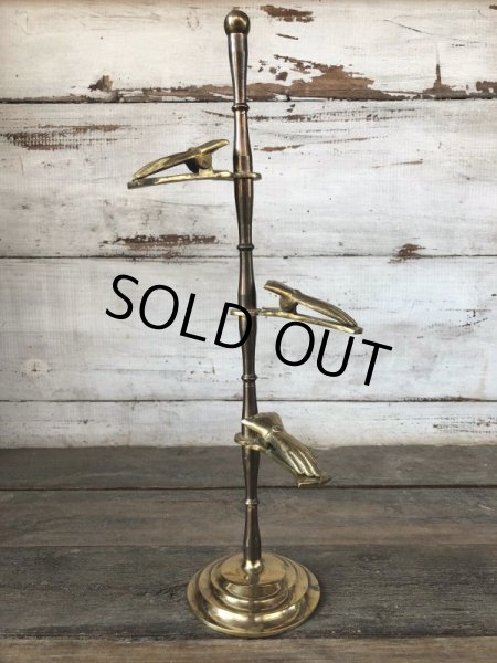 画像3: Vintage Brass Gloved Hand Clip Stand JAPAN (J205) (3)
