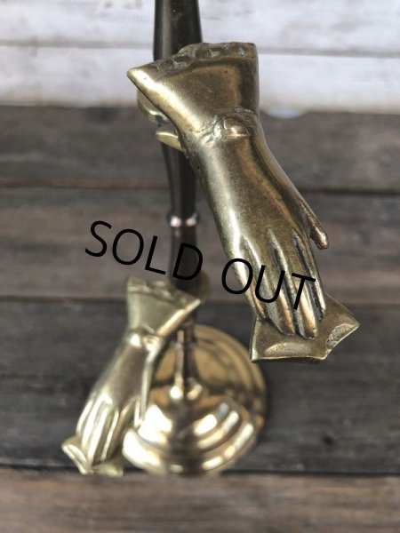 画像4: Vintage Brass Gloved Hand Clip Stand JAPAN (J205) (4)