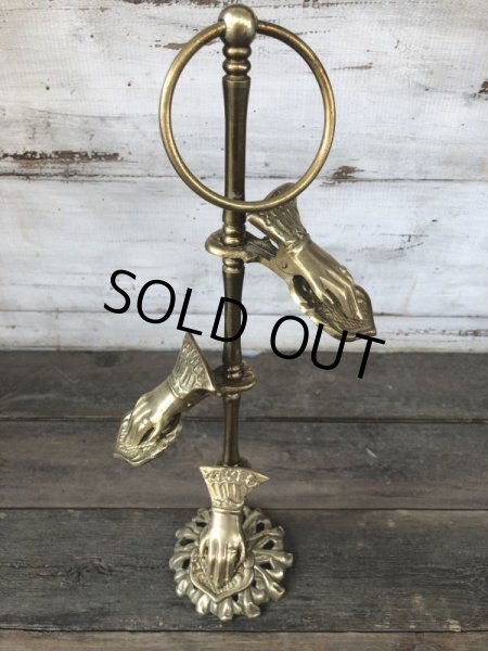 画像3: Vintage Brass Gloved Hand Clip Stand JAPAN (J206) (3)