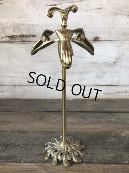 画像1: Vintage Brass Gloved Hand Clip Stand JAPAN (J203) (1)