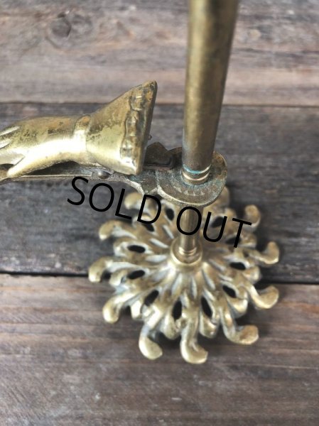 画像7: Vintage Brass Gloved Hand Clip Stand JAPAN (J204) (7)