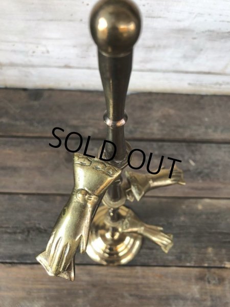 画像5: Vintage Brass Gloved Hand Clip Stand JAPAN (J205) (5)