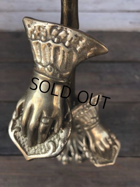 画像4: Vintage Brass Gloved Hand Clip Stand JAPAN (J206) (4)