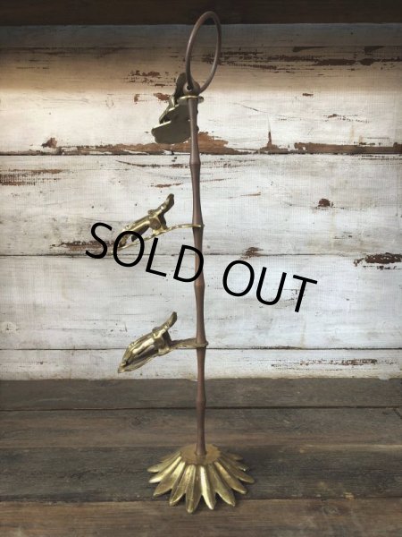 画像2: Vintage Brass Gloved Hand Clip Stand JAPAN (J207) (2)