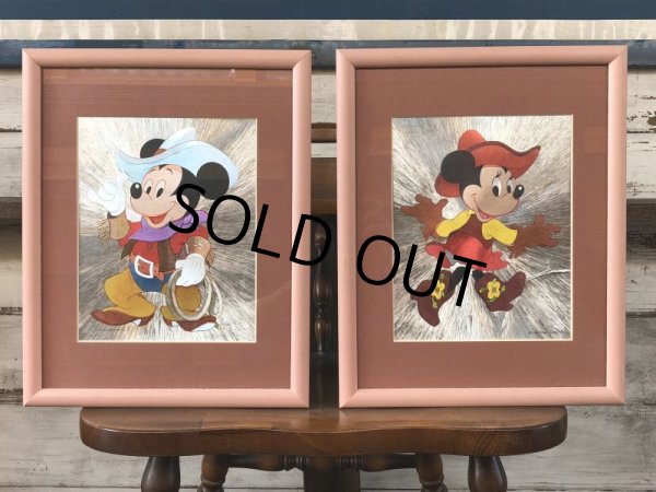 画像1: Vintage Foil Picture of Disney Mickey & Minnie Mouse (J209) (1)