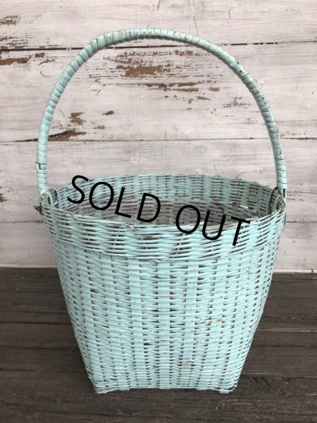 画像4: Antique Primitive Baskets Green (J217) (4)