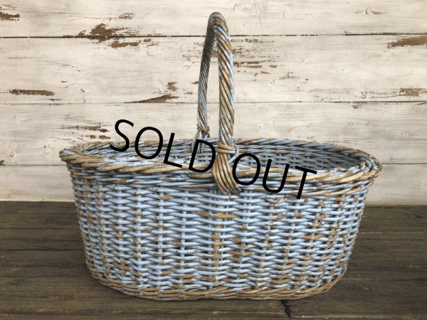 画像2: Antique Primitive Baskets Blue (J215) (2)