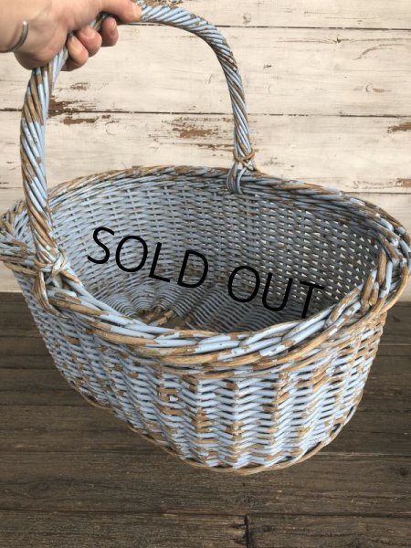 画像8: Antique Primitive Baskets Blue (J215) (8)