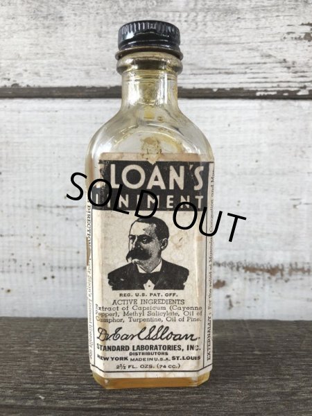 画像1: Vintage Sloan's Liniment Glass Bottle (J212) (1)