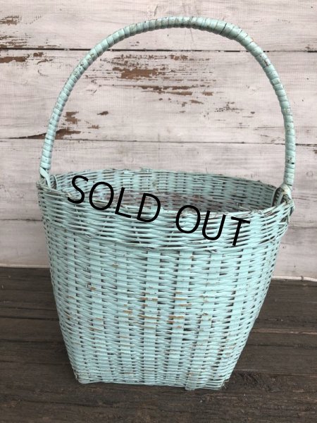 画像2: Antique Primitive Baskets Green (J217) (2)