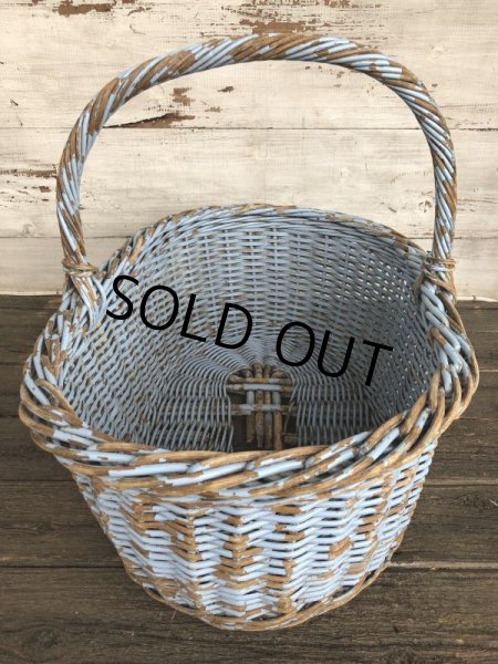画像4: Antique Primitive Baskets Blue (J215) (4)