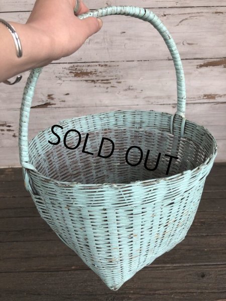 画像8: Antique Primitive Baskets Green (J217) (8)