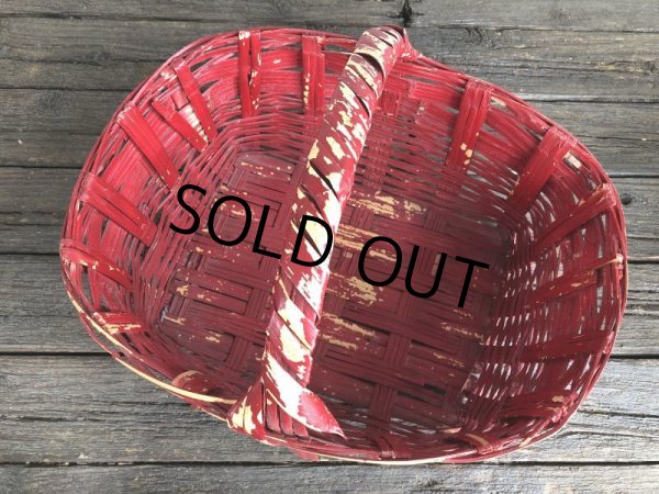 画像6: Antique Primitive Baskets Red (J216) (6)