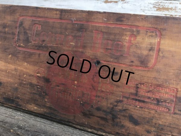 画像8: Vintage Wooden Box Corned Beef (J222)  (8)