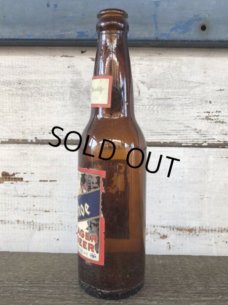 画像3: Vintage Soda Glass Bottle Wooden Shoe beer  (J241) (3)