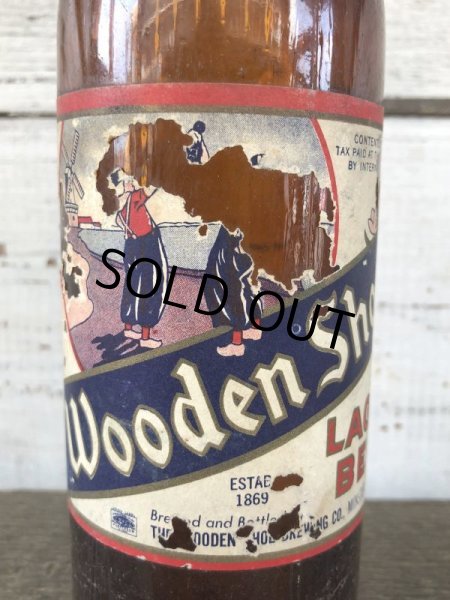 画像6: Vintage Soda Glass Bottle Wooden Shoe beer  (J241) (6)