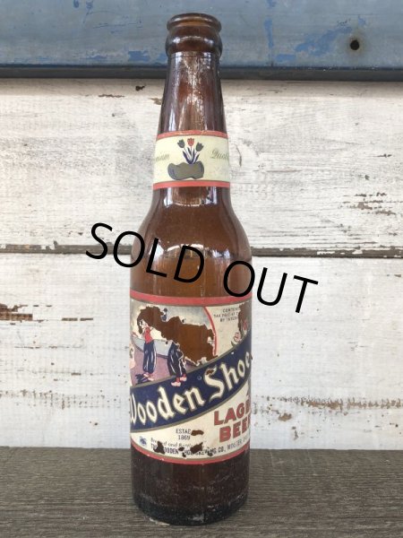 画像2: Vintage Soda Glass Bottle Wooden Shoe beer  (J241) (2)