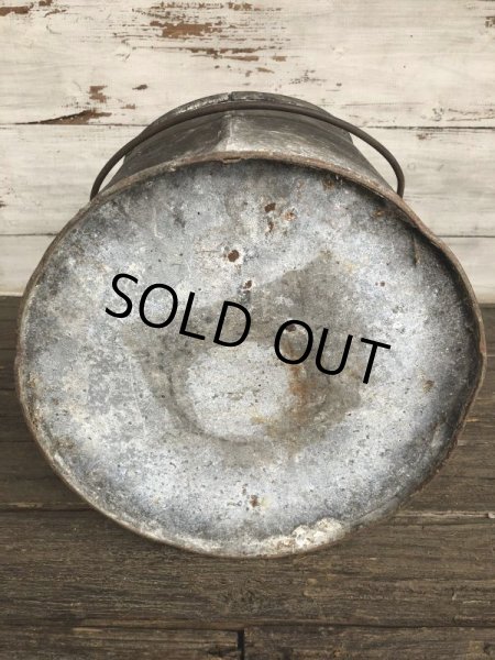 画像7: Vintage Heavy Metal Galvanzed Bucket Pail Can (J252)   (7)