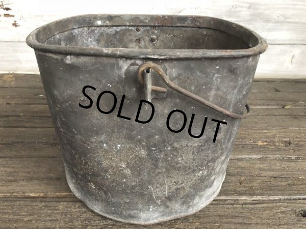 画像5: Vintage Heavy Metal Galvanzed Bucket Pail Can (J252)   (5)