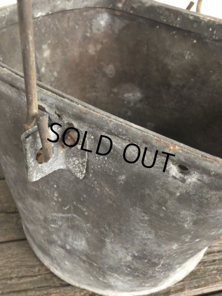 画像8: Vintage Heavy Metal Galvanzed Bucket Pail Can (J252)   (8)