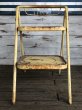 画像2: Vintage Folding Step Stool Chair Yellow (J255)   (2)