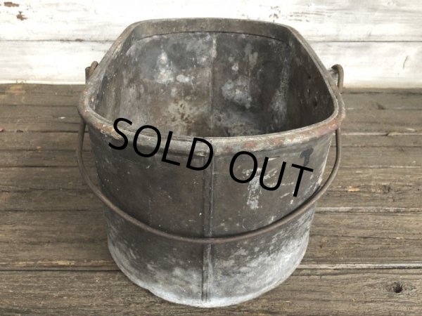 画像4: Vintage Heavy Metal Galvanzed Bucket Pail Can (J252)   (4)