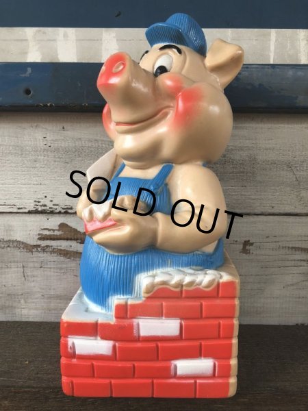 画像3: Vintage Banker systems Plastic Coin Bank Three Little Pigs (J262)   (3)