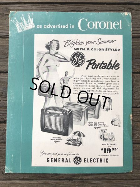 画像11: Vintage GE Portable Radio Card Board Sign (J264)  (11)