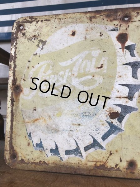 画像10: 50s vintage Pepsi-Cola Bottle Cap Sign (J266)  (10)