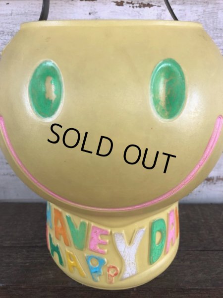 画像6: Vintage Plastic Bucket Smiley Happy Face (J271) (6)
