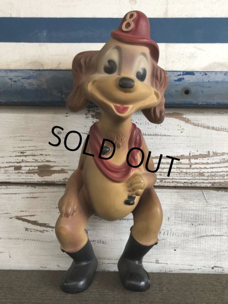 画像1: 40s Vintage Serugo Rubber Fire Dog Squeak Doll (J282) (1)
