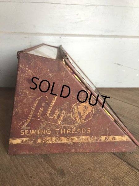 画像2: 30s Vintage Lily Sewing Threads Spool Cabinet (J283)   (2)