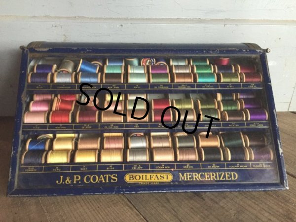 画像1: 30s Vintage J&P Coats Spool Cabinet (J284)   (1)