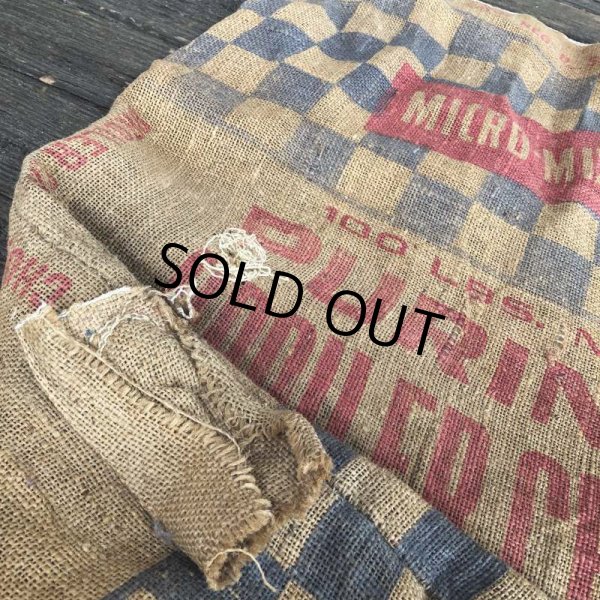 画像4: Vintage PURINA BROILER CHOW FINISHER 49 Burlap Bag 100 LBS (J289) (4)