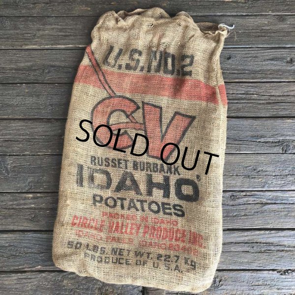 画像3: Vintage CV Potato Burlap Bag 50 LBS (J292) (3)