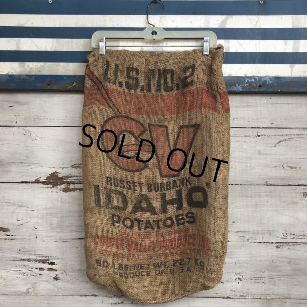 画像1: Vintage CV Potato Burlap Bag 50 LBS (J292) (1)