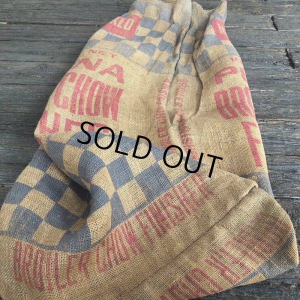 画像8: Vintage PURINA BROILER CHOW FINISHER 49 Burlap Bag 100 LBS (J289) (8)