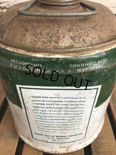 画像8: Vintage Quaker State 5 GAL Gas Oil Can (J299)   (8)