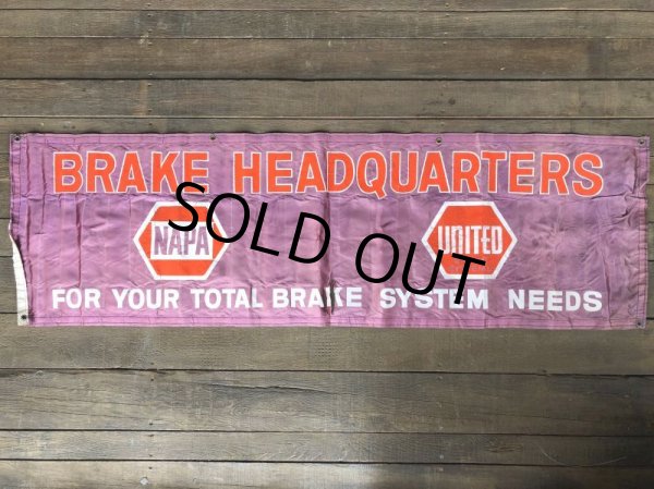 画像2: Vintage NAPA UNITED BRAKE HEADQUARTERS Banner Sign (J322)   (2)