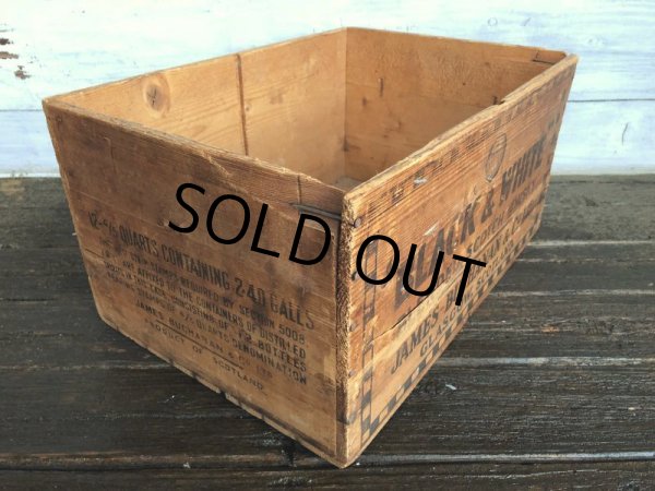 画像2: Vintage Black & White Scotch Whisky  Wooden Crate (J323) (2)