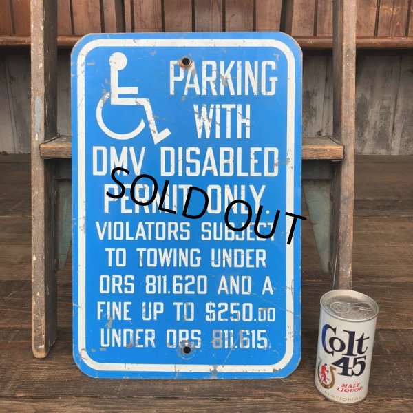 画像1: Vintage Road Sign Handicap Parking (J328)   (1)