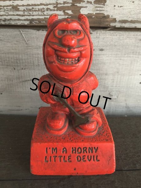 画像1: 【SALE】 Vintage Message Doll Red Devil I'm A Horny Little Devil (J346)  (1)