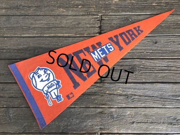 画像1: Vintage MLB Pennant Flag Banners NY METS (J354) (1)