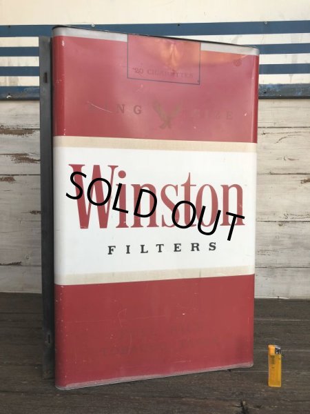 画像2: Vintage Winston Cigarettes Flange Double Sided Store Display Sign (J359) (2)