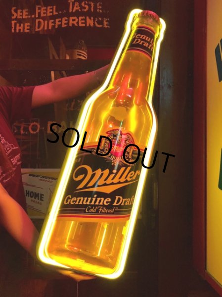 画像1: 80s Miller Beer Genuine Draft Cold Filtered Neon Sign (J361) (1)