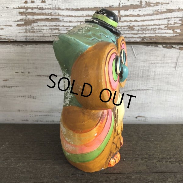 画像4: Vintage Coin Bank Psychedelic Hippie Owl (J383)   (4)