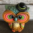 画像5: Vintage Coin Bank Psychedelic Hippie Owl (J383)   (5)