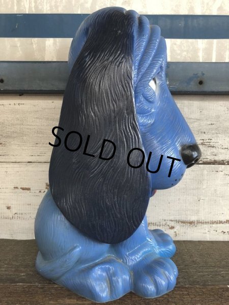 画像4: Vintage NY Vinyl Plastic Bank Basset hound Blue (J379)   (4)