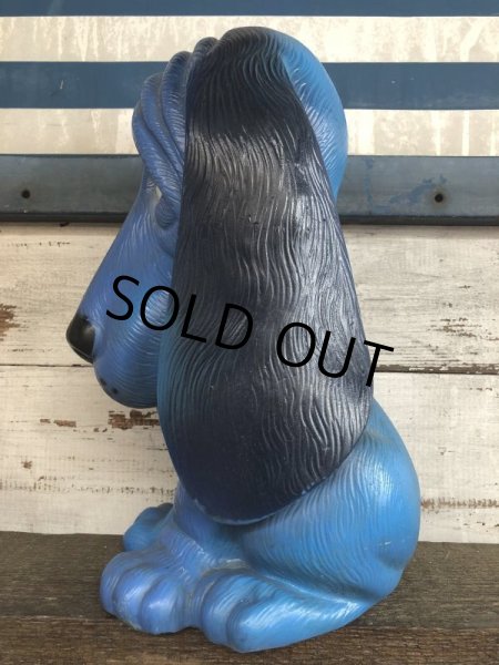 画像2: Vintage NY Vinyl Plastic Bank Basset hound Blue (J379)   (2)